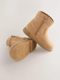 Next Standard Fit (F) Western Ankle Boots Tan Brown Hot
