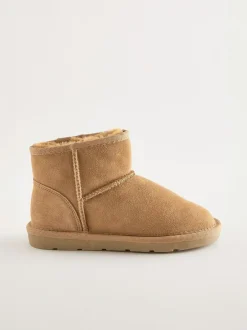Next Standard Fit (F) Water Repellent Suede Short Pull-On Boots Tan Brown Best