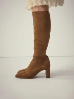 Next Standard/Wide Fit Forever Comfort® Round Toe Knee High Sock Boots Tan Brown Online