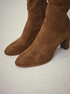 Next Standard/Wide Fit Forever Comfort® Round Toe Knee High Sock Boots Tan Brown Online