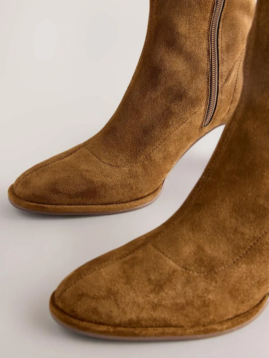 Next Standard/Wide Fit Forever Comfort® Round Toe Knee High Sock Boots Tan Brown Online
