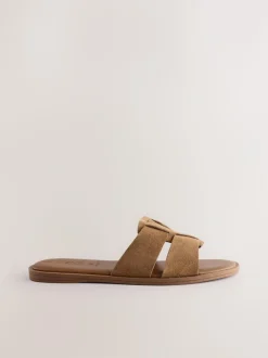 Next Tan Brown Standard/Wide Fit Slot Mule Sandals Online