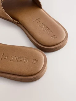 Next Tan Brown Standard/Wide Fit Slot Mule Sandals Online