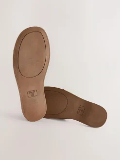 Next Tan Brown Standard/Wide Fit Slot Mule Sandals Online