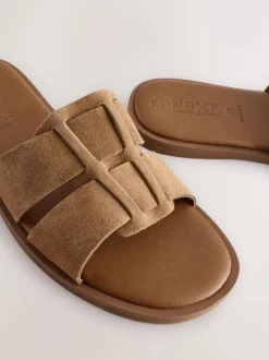 Next Tan Brown Standard/Wide Fit Slot Mule Sandals Online