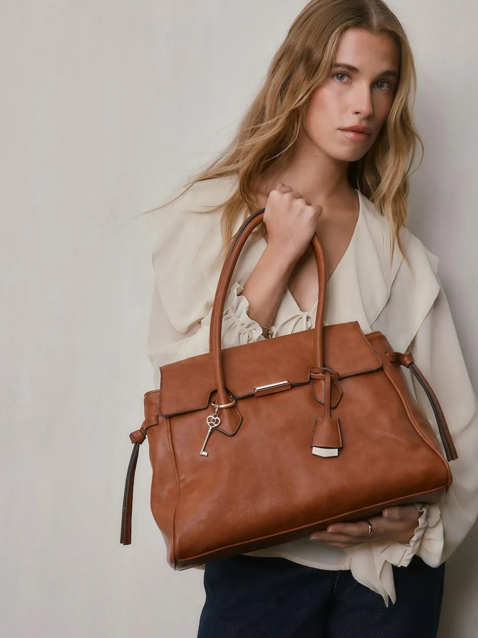 Next Tan Brown Structured Tote Bag Best