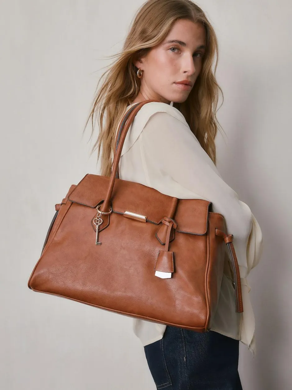 Next Tan Brown Structured Tote Bag Best