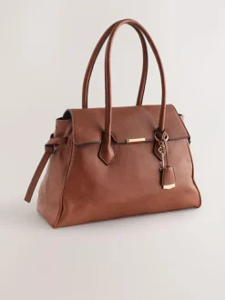 Next Tan Brown Structured Tote Bag Best