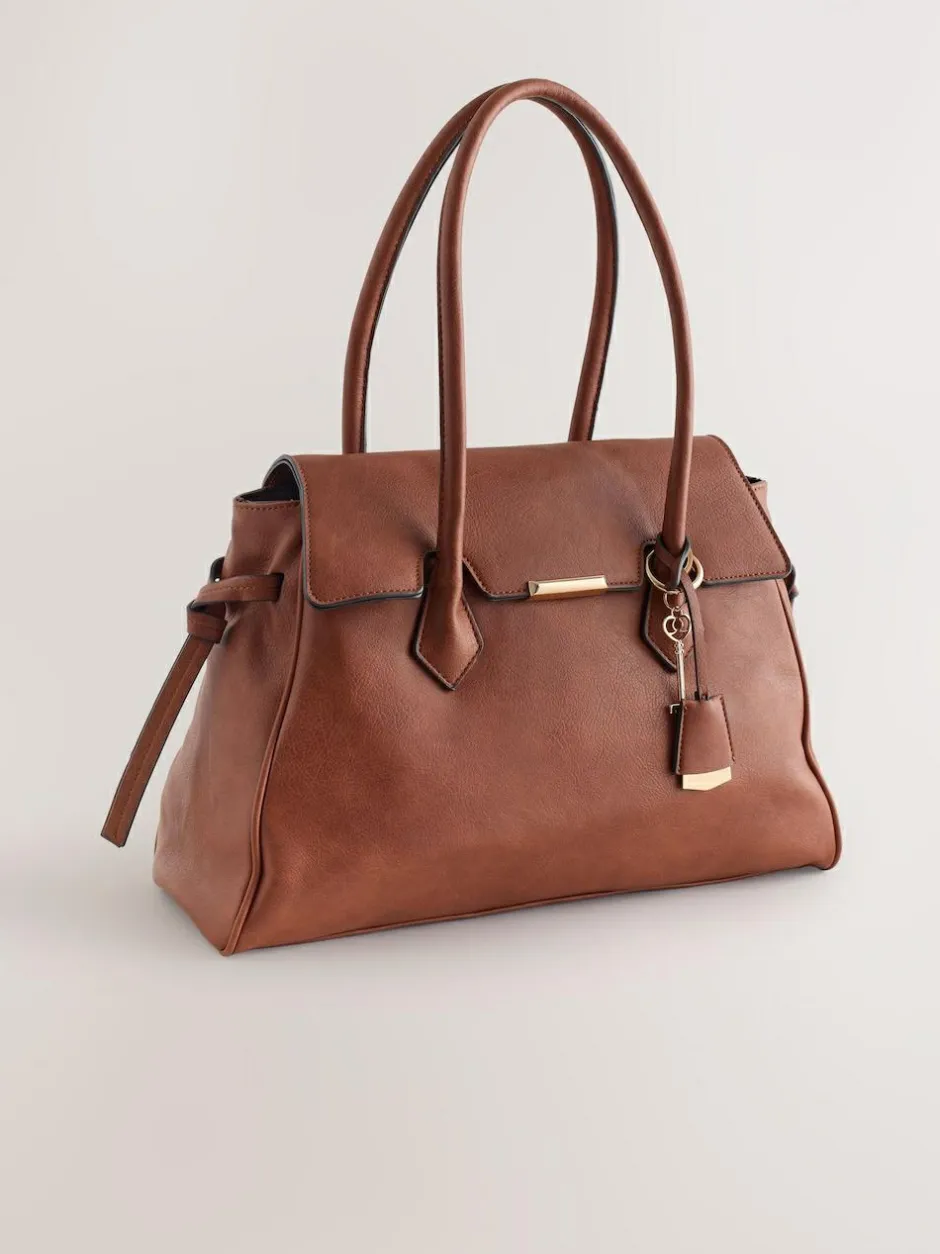 Next Tan Brown Structured Tote Bag Best