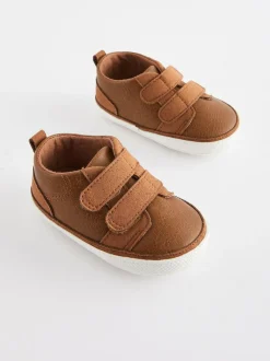 Next Tan Brown Touch Fastening Baby Trainers (0-2mths) Discount