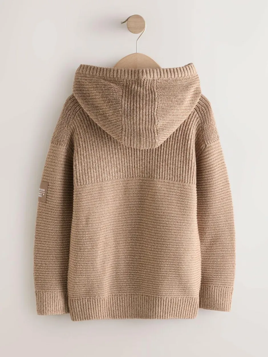 Next Tan Brown Utility Knitted Hoodie (3-16yrs) Discount