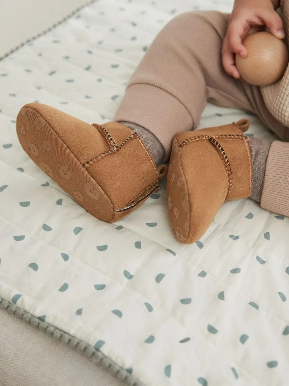 Next Tan Brown Warm Lined Baby Boots (0-2mths) New