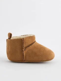 Next Tan Brown Warm Lined Baby Boots (0-2mths) New