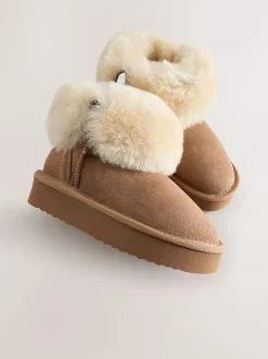 Next Tan Brown Water Repellent Suede True Sheepskin Boots Online