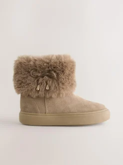 Next Water Repellent Suede Boots Tan Brown Clearance