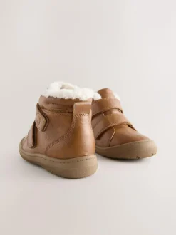Next Waterproof Touch Fastening Boots Tan Brown New