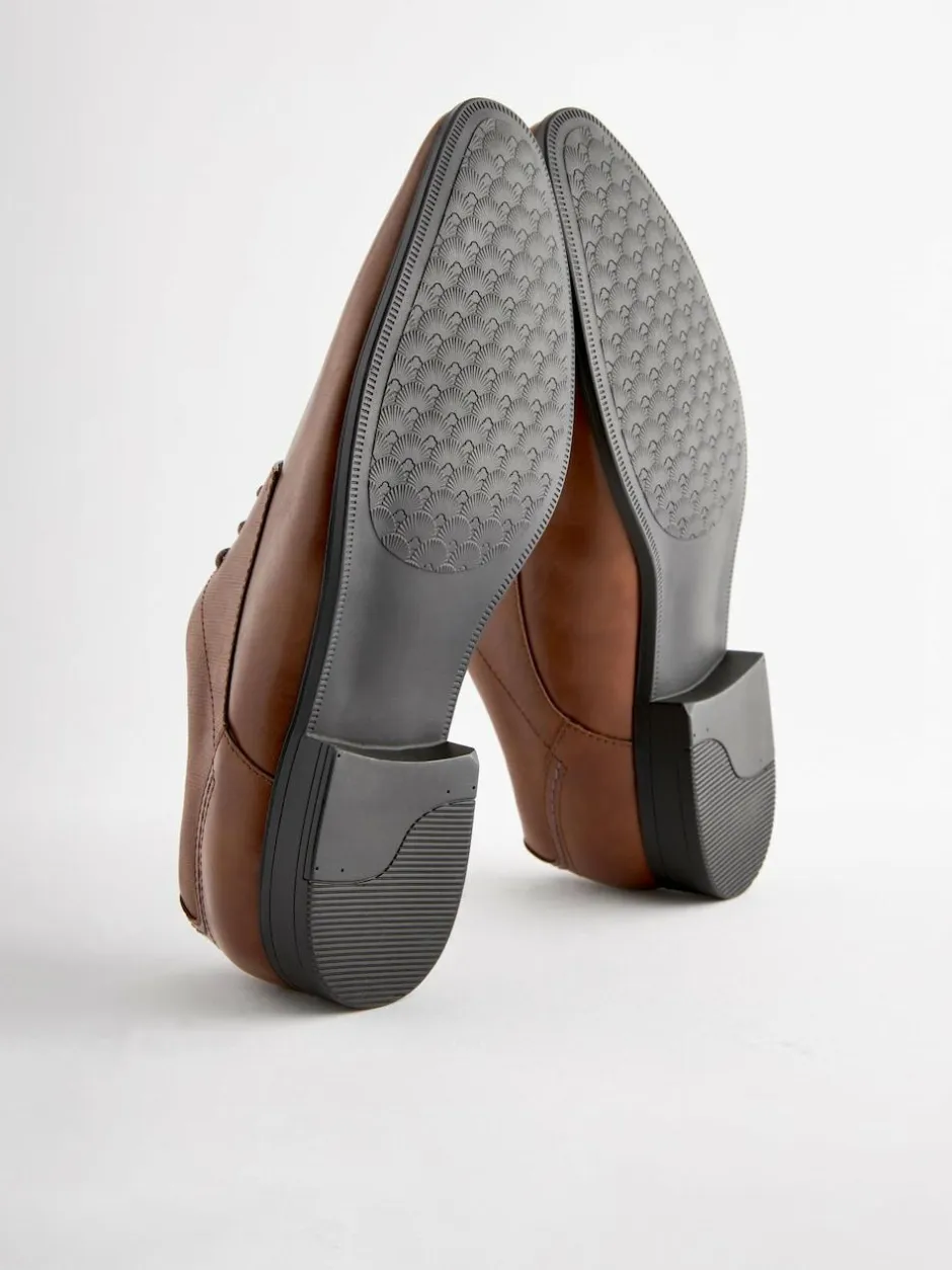 Next Wide Fit Derby Lace-Up Shoes Tan Brown New