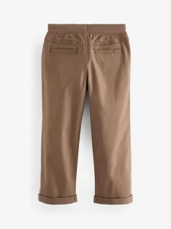 Next Wide Fit Rib Waist Pull-On Trousers (3-16yrs) Tan Brown Best