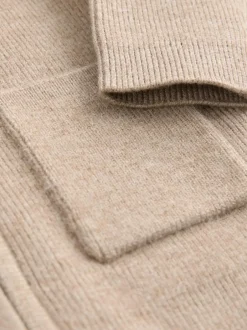 Next Zip front knitted Shacket (0mths-2yrs) Tan Brown Clearance