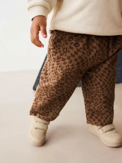 Next Tan Leopard Print Printed Pull On Wide Trousers (3mths-7yrs) Sale