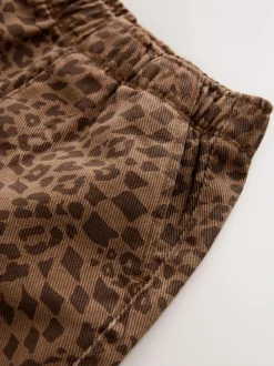 Next Tan Leopard Print Printed Pull On Wide Trousers (3mths-7yrs) Sale