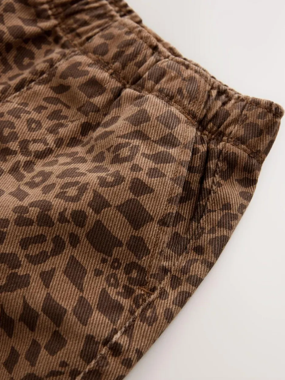 Next Tan Leopard Print Printed Pull On Wide Trousers (3mths-7yrs) Sale