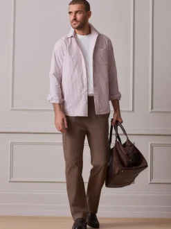 Next Straight Fit Ultimate Chino Trousers Taupe Outlet