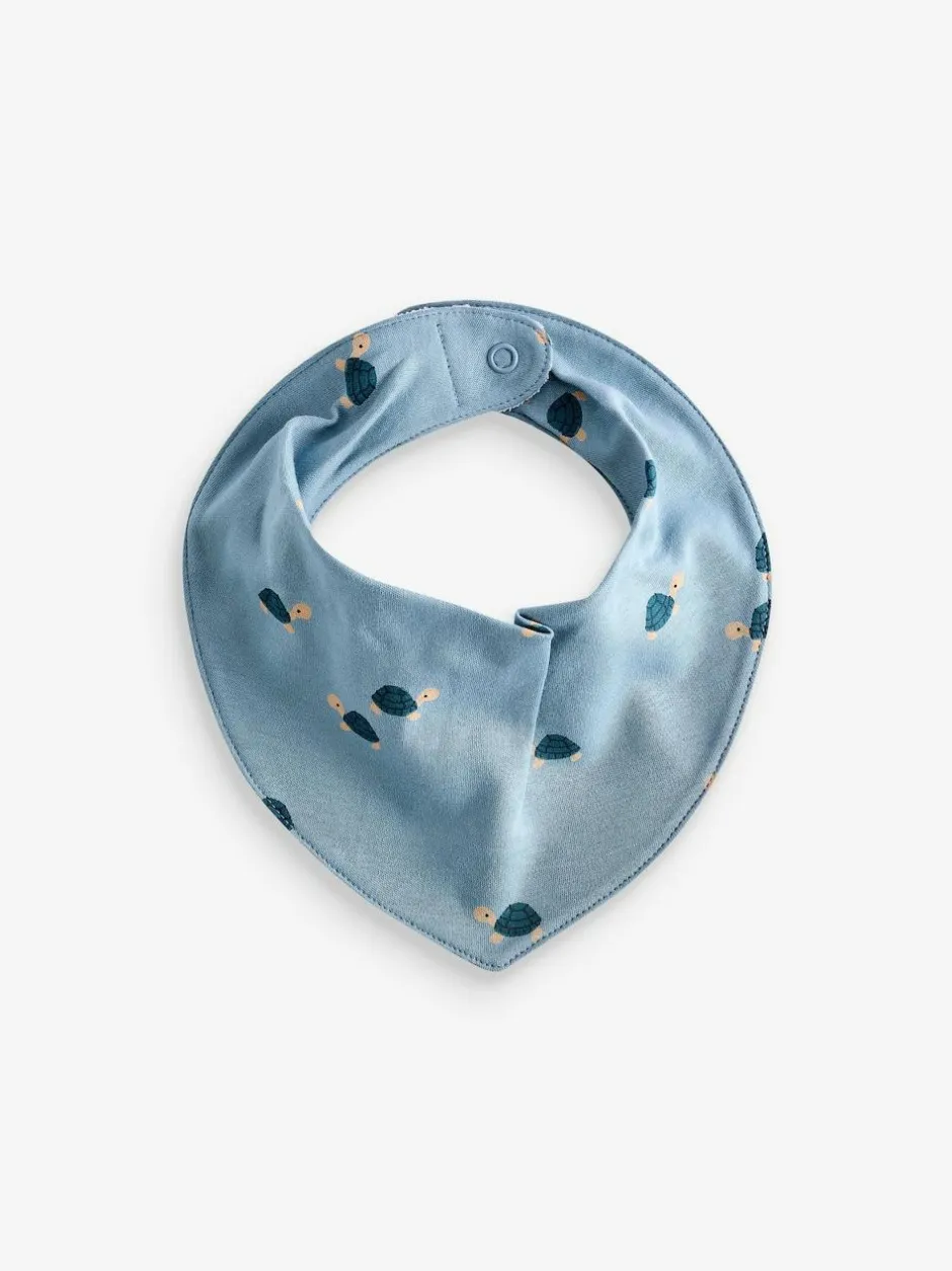Next 5 Pack Dribble Baby 100% Cotton Bibs Teal Blue Online