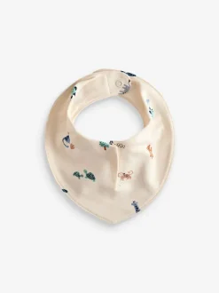 Next 5 Pack Dribble Baby 100% Cotton Bibs Teal Blue Online