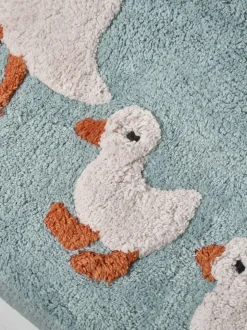 Next Teal Blue Goose And Friends 100% Cotton Bath Mat Best