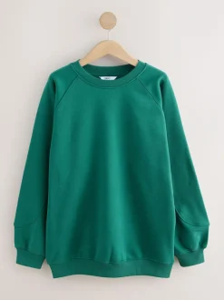 Next Relaxed Fit Heavyweight Longline Crew Neck Sweatshirt Teal Blue Best