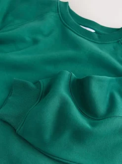 Next Relaxed Fit Heavyweight Longline Crew Neck Sweatshirt Teal Blue Best
