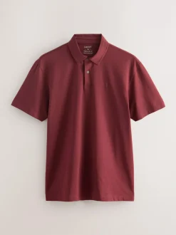 Next Teal Blue/Black/Rust Red Regular Fit Short Sleeve Jersey Polo Shirts 3 Pack Clearance