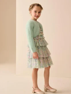 Next Fluffy Occasion Shrug (12mths-16yrs) Teal Hot