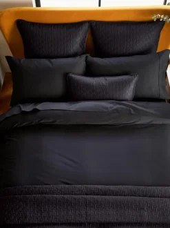 Ted Baker Silky Smooth Plain Dye 250 Thread Count 100% Cotton Duvet Cover Black Hot
