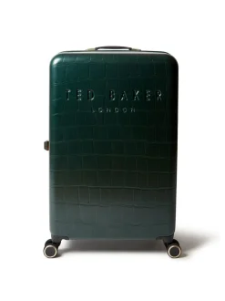 Ted Baker Icon Case Croc Large Suitcase Green Hot