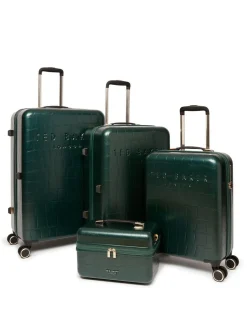 Ted Baker Icon Case Croc Large Suitcase Green Hot