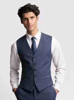 Ted Baker Tailoring Blue Premium Panama Waistcoat Online