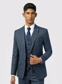 Ted Baker Tailoring Slim Blue Byrne Plum Check Jacket Discount