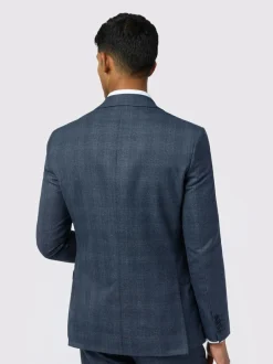 Ted Baker Tailoring Slim Blue Byrne Plum Check Jacket Discount