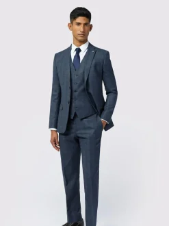 Ted Baker Tailoring Slim Blue Byrne Plum Check Jacket Discount