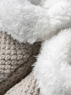 The Little Tailor Baby Knitted Plush Lined Boots Beige Online
