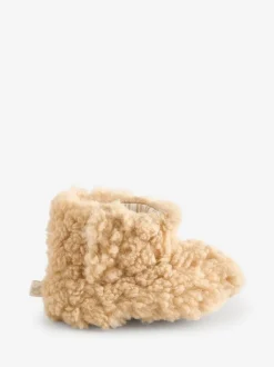 The Little Tailor Baby Plush Lined Chunky Sherpa Booties Fleece Outlet