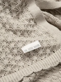 The Little Tailor Baby Scallop Design Pointelle 100% Cotton Blanket Natural New