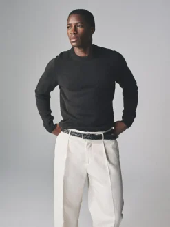 The Set 2 Pack Crew Neck Knitted Jumpers Charcoal/Grey marl Online