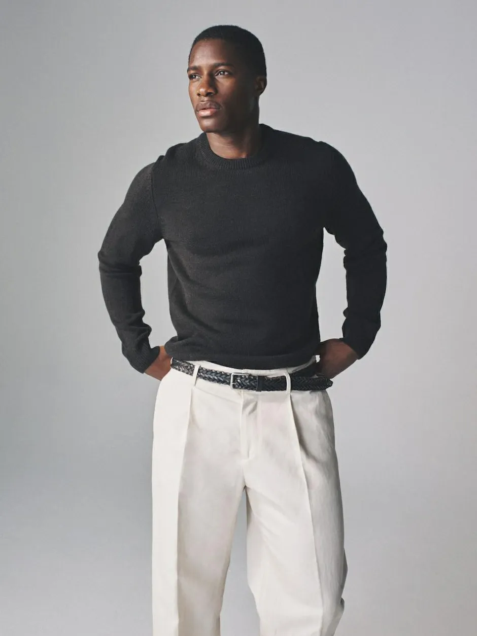 The Set 2 Pack Crew Neck Knitted Jumpers Charcoal/Grey marl Online
