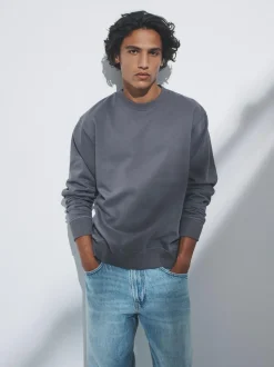 The Set 3 Pack Crew Neck Relaxed Fit Sweatshirts Blue/Grey