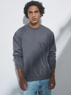 The Set 3 Pack Crew Neck Relaxed Fit Sweatshirts Blue/Grey