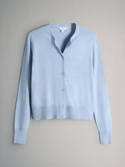 The Set 4 Pack Fine Knit Button Through Cardigan Navy Blue/Light Blue/Cream