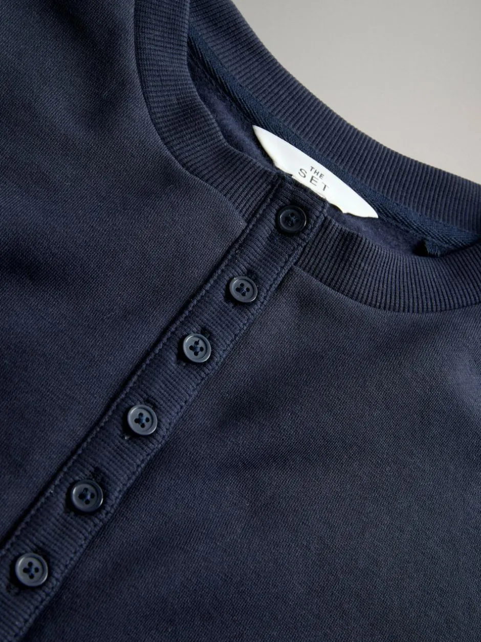 The Set 2 Pack Henley Sweatshirts Navy/Grey Marl Online